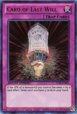 Card of Last Will - LC04-EN003 - Ultra Rare - Limited Edition - Lightly Played - - Image 1