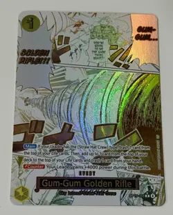 One Piece CCG OP15-116 Gum-Gum Golden Rifle Manga Alt Art - Image 1