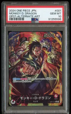 2024 One Piece Japanese MONKEY D. DRAGON Alternate Alt Art OP07-001 - PSA 10 - Image 1