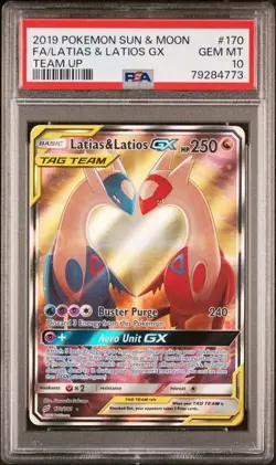 2019 Pokemon Sun & Moon Latias & Latios GX Tag Team Card - PSA 10 - (7 CERT) - Image 1