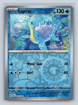 Lapras Reverse Holo SV07: Stellar Crown #031/142 Pokemon TCG NM - Image 1