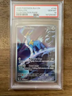 PSA 10 - Gem Mint - Cobalion 144/086 Illustration Rare Black Bolt Pokemon Card - Image 1