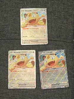 Perfect order Meowth EX POR 062/088 Lot of 3 Cards Ability Pokemon TCG Near mint - Image 1