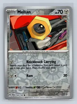 Meltan Reverse Holo SV07: Stellar Crown #103/142 Pokemon TCG NM - Image 1