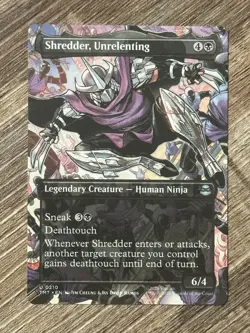 MTG TMNT SHREDDER, UNRELENTING #0210 (BORDERLESS, REGULAR) LEGENDARY CREATURE NM - Image 1