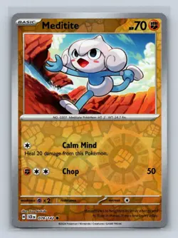 Meditite Reverse Holo SV07: Stellar Crown #078/142 Pokemon TCG NM - Image 1