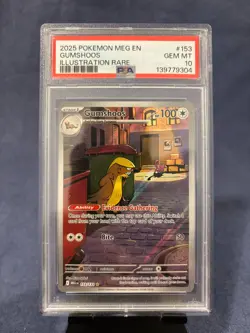 2025 POKEMON MEG EN-MEGA EVOLUTION ILLUSTRATION RARE #153 GUMSHOOS PSA 10 - Image 1