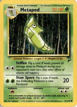 Metapod 081/130 Base Set 2 Pokemon Card TCG - Image 1