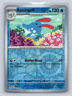 Azumarill Reverse Holo SV07: Stellar Crown #034/142 Pokemon TCG NM - Image 1