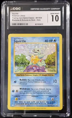 Squirtle Pokemon (2023) TCG Classic - 001/034 Blastoise & Suicune ex Deck - Holo - Image 1