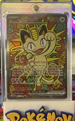 Pokemon TCG Meowth ex 121/088 Ultra Rare Full Art Holo English - Image 1