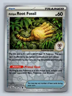 Antique Root Fossil Reverse Holo SV07: Stellar Crown #130/142 Pokemon TCG NM - Image 1