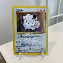 Clefairy 5/102 Holo Rare Base Set Unlimited Pokemon - Image 1