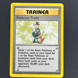 Pokemon Trader 77/102 Rare Base Set Unlimited Pokemon Lightly Played - Image 1