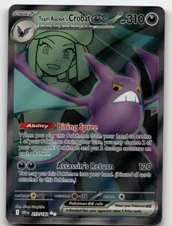 TEAM ROCKET'S CROBAT EX 217/182 ULTRA RARE DESTINED RIVALS POKEMON NEAR MINT - Image 2