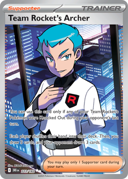 TEAM ROCKET'S ARCHER 223/182 ULTRA RARE DESTINED RIVALS POKEMON NEAR MINT - Image 1
