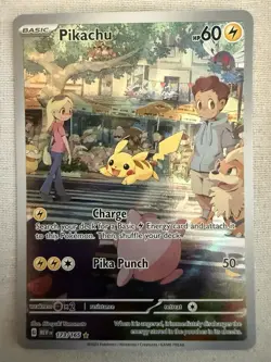 Pokemon Pikachu 173/165 Scarlet & Violet 151 Illustration Rare Full Art Holo - Image 1