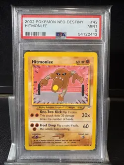 PSA 9 Pokemon TCG 2002 Hitmonlee Neo Destiny #42 MINT. Pop 16! - Image 1