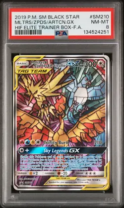 2019 Pokemon SM Black Star Promo SM210 Moltres & Zapdos Articuno PSA 8 134524251 - Image 1