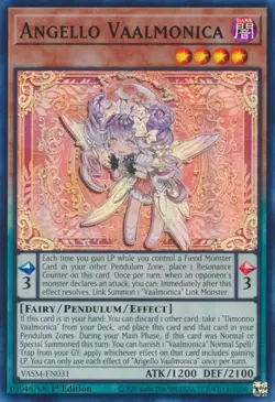 Angello Vaalmonica [VASM-EN031] Super Rare Near Mint 1st Edition YuGiOh - Image 1