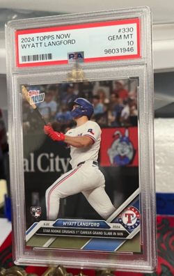2024 Topps Now #330 Wyatt Langford Rookie Card PSA 10 GEM MINT Ist Grand Slam - Image 1