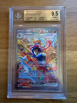 Greninja ex #214 Pokemon Twilight Masquerade Beckett 9.5 - Image 1