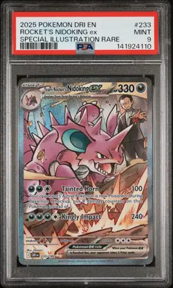 Team Rocket's Nidoking EX 233/182 Special Illustration Rare Pokemon PSA 9 MINT - Image 1