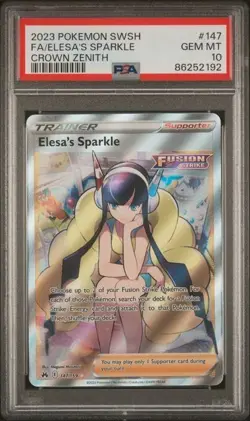 Pokemon Elesa's Sparkle Full Art Holo Ultra Rare Crown Zenith 147/159 PSA 10 EN - Image 1