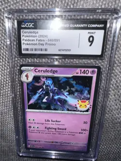 2024 POKEMON PAF EN-PALDEAN FATES POKEMON DAY 2024 #040 CERULEDGE CGC9 - Image 2