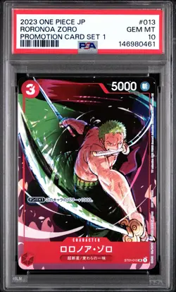 Roronoa Zoro 013 Promotion Card Set 1 One Piece Promos One Piece Japanese PSA 10 - Image 1