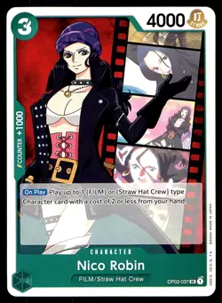 NICO ROBIN OP02-037 C PARAMOUNT WAR 2023 ONE PIECE CARD GAME NM - Image 1