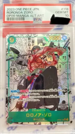One Piece Card Roronoa Zoro OP06-118 Manga Art Comic Parallel Japanese PSA10 - Image 1