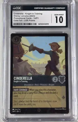CGC 10 Disney Lorcana Cinderella Knight in Training Foil LGS Promo 14/P1 not PSA - Image 1