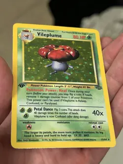 POKEMON TCG 1st Edition Vileplume 15/64 Jungle Holo Rare Card Wotc Vintage MP - Image 3
