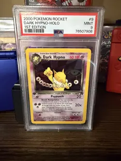 2000 Dark HYPNO Holo 1st Edition team Rocket Pokemon card #9 MINT PSA 9 - Image 1
