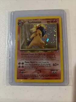 Pokemon Neo Genesis 2000 Typhlosion Holo Rare Card TCG 17/111 MINT w/ SWIRL 🔥 - Image 1