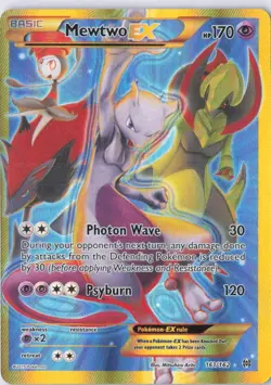 Pokemon Mewtwo EX TCG Full Art Holo Card Breakthrough Secret Rare 163/162 - Image 1