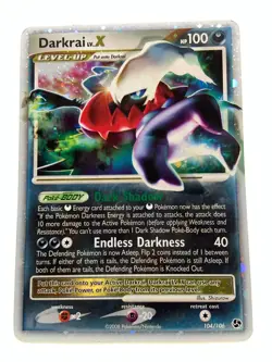 Pokemon TCG Darkrai LV.X Holo Card 104/106 Great Encounters Series - Image 1