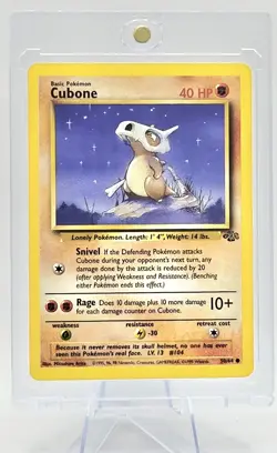 Pokemon TCG Cubone Jungle Card 50/64 1995 WOTC Non Holo - Image 4