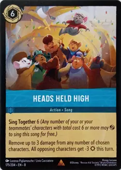 175/204 HEADS HELD HIGH EN8 RARE DISNEY LORCANA CARD - Image 1