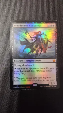 Magic: The Gathering Bloodthirsty Conqueror Foil Mythic Black Vampire Knight - Image 1