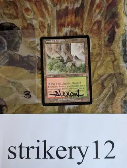 1x Wooded Foothills – Onslaught – Signed by Rob Alexander – MTG - Image 1