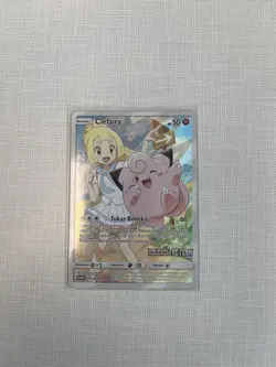 Pokemon Clefairy & Lillie SM-P Promo Stamped Holo Card 017/SM-P Basic Fairy - Image 1