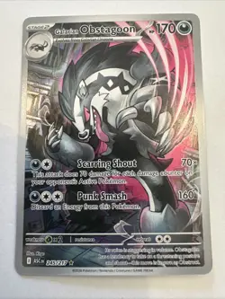 Pokemon Galarian Obstagoon Full Art Holo Rare 245/217 - Image 1