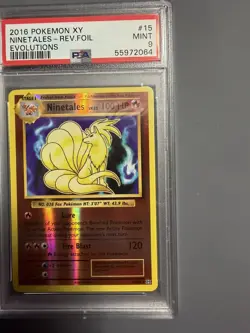 2016 15/108 English Pokemon NINETAILS REVERSE HOLO #15 (PSA 9) MINT - Image 4