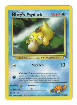 Misty's Psyduck 54/132 - Gym Heroes - Vintage Pokemon TCG - WoTC - LP - Image 1