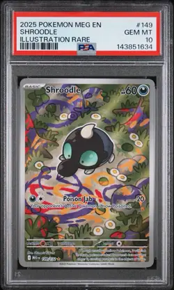 Pokemon Shroodle Illustration Rare Me01: Mega Evolution Holo 149/132 PSA 10 - Image 1