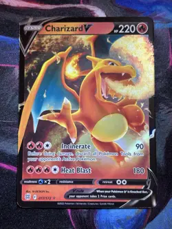 Pokemon TCG Charizard V 017/172 Swsh09 Brilliant Stars Ultra Rare Holo Basic - Image 1