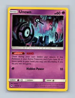 Unown 91/214 Rare Lost Thunder Pokemon Lightly Played - Image 1