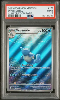 Pokemon Wartortle Illustration Rare Holo PSA 9 Scarlet & Violet 151 171/165 - Image 1